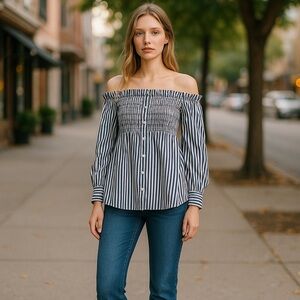 AMT Striped Blue White Tube Top
New
